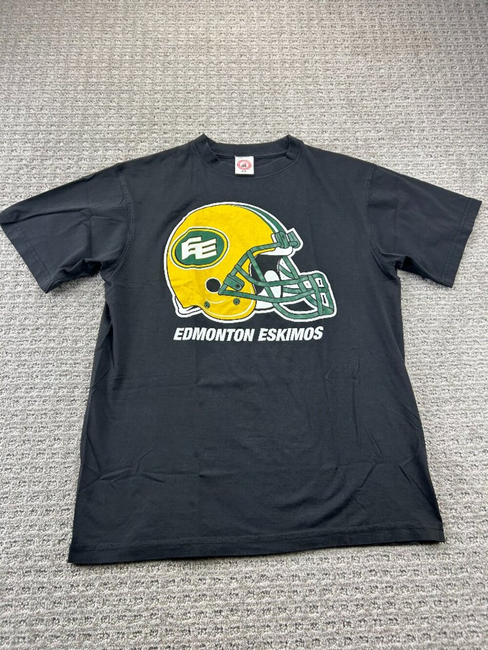 Vintage CFL Edmonton Football T-Shirt Men Small S Black Graphic Print Y2K 2000s
